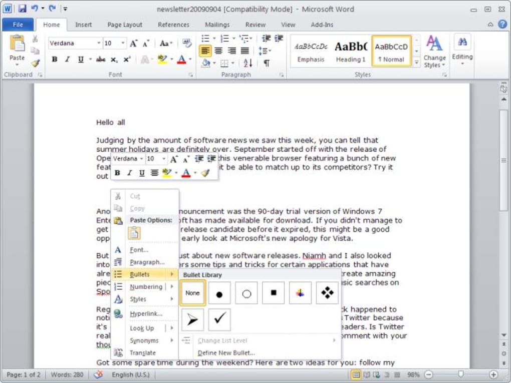 Microsoft Word 2010 For Mac Trial